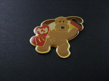 Mcdonalds Happy Meal Mini Ty Teenie Beanie Babies 1998 ( Bones the Dog) met Duitse vlag